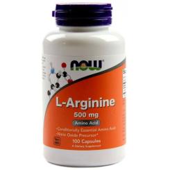 Аминокислота Now Foods L-Аргинин, L-Arginine, 500 мг, 100 капсул Фото