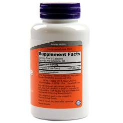 Аминокислота Now Foods L-Аргинин, L-Arginine, 500 мг, 100 капсул Фото 1
