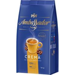 Кофе Ambassador в зернах 1000г пакет, "Crema" Фото 1