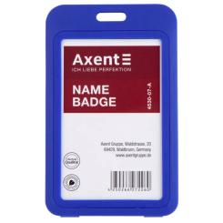 Бейдж Axent вертикальный, PP, 50х85мм, синий Фото