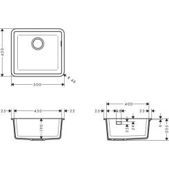 Мойка кухонная Hansgrohe S51 S510-U450/43431380 Фото 1