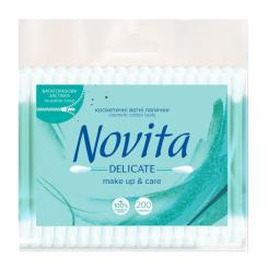 Ватные палочки Novita Delicate в поліетиленовому пакеті 200 шт. Фото