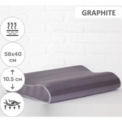 Подушка MirSon ортопедическая №6005 Noble stripe Graphite 58х40х1 Фото 1