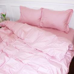 Постельное белье MirSon SatinStripe 30-0007Pink 175х210 Двоспальний Фото 1