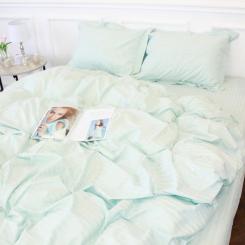 Постельное белье MirSon Satin Stripe 30-0013 Azure 2х143х210 сімейний Фото 2