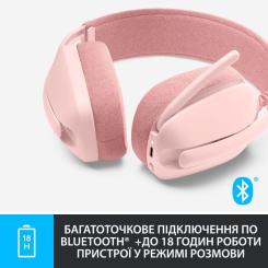 Наушники Logitech Zone Vibe 100 Wireless Rose Фото 4