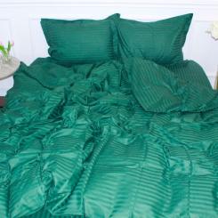 Постельное белье MirSon SatinStripe 30-0017Green 200х220 Євро Фото
