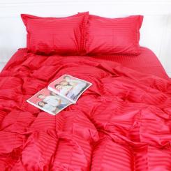 Постельное белье MirSon SatinStripe 30-0018Red 143х210 Семейный Фото