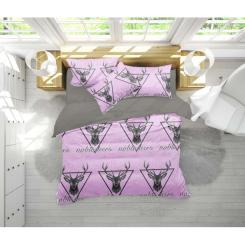 Постельное белье MirSon Бязь 17-0516 Noble deers pink Сімейний Фото