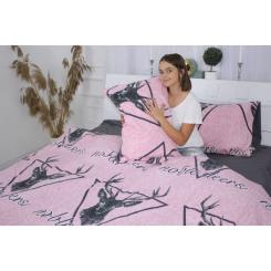 Постельное белье MirSon Бязь 17-0516 Noble deers pink Сімейний Фото 3