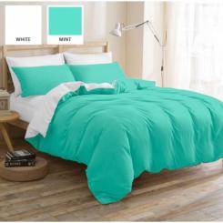 Постельное белье MirSon Бязь Premium White-Mint 143х210х2 Фото