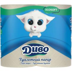 Туалетная бумага Диво Ecosoft 2 слоя серая 4 рулона Фото