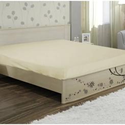 Простынь Ярослав на резинке бязь 02 бежевый 200х180х20 Фото