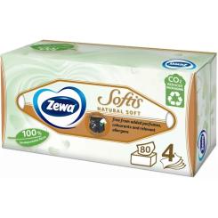 Салфетки косметические Zewa Softis Natural Soft 80 шт. Фото