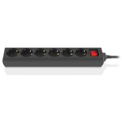 Сетевой фильтр питания REAL-EL RS-6 Protect M 1.8m, black Фото 1