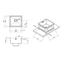 Мойка кухонная Kroner Schwarze-4843HM Фото 5