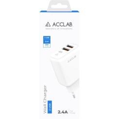 Зарядное устройство ACCLAB AL-TC224 2хUSB 5В/2,4A/12W Фото 1