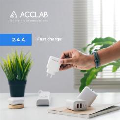 Зарядное устройство ACCLAB AL-TC224 2хUSB 5В/2,4A/12W Фото 5