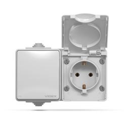 Выключатель Videx BINERA IP65 наружная 1ая с заземлением Фото 1