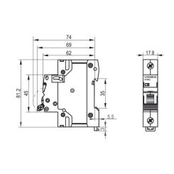 Автоматический выключатель Videx RS6 RESIST 1п 50А 6кА С Фото 3