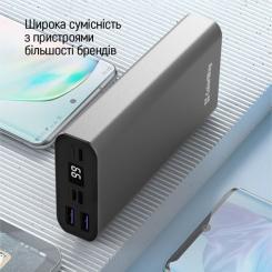 Батарея универсальная ColorWay 20 000 mAh PD/20W, QC/3.0, USB-C/Micro-USB/Lightni Фото 11