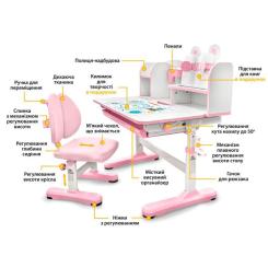 Парта со стулом Evo-kids Panda XL pink Фото 1