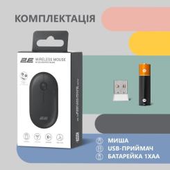 Мышка 2E MF300 Silent Wireless/Bluetooth Graphite Black Фото 6