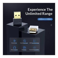 Bluetooth-адаптер Orico Bluetooth 5.0 BTA-508-BK-BP Фото 3