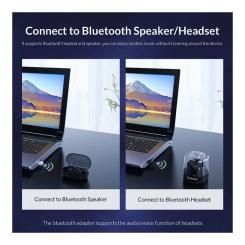 Bluetooth-адаптер Orico Bluetooth 5.0 BTA-508-BK-BP Фото 5