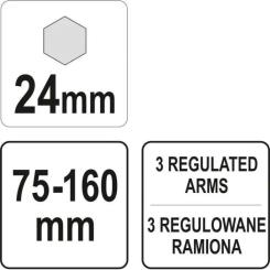 Ключ Yato трилапий для паливних насосів 75-160 мм Фото 3