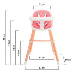 Стульчик для кормления Kinderkraft Sienna Pink Фото 11