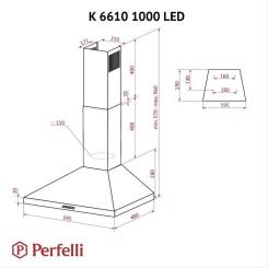 Вытяжка кухонная Perfelli K 6610 BL 1000 LED Фото 9