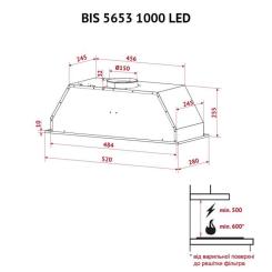 Вытяжка кухонная Perfelli BIS 5653 I 1000 LED Фото 11