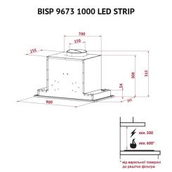 Вытяжка кухонная Perfelli BISP 9673 BL 1000 LED Strip Фото 10