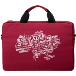 Сумка для ноутбука Vinga 14" NB1402 Burgundy, white print Фото 3
