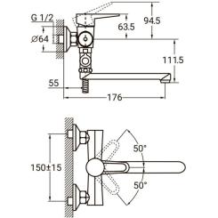 Смеситель AQUATICA HL-3C130C Фото 7