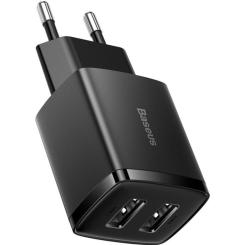 Зарядное устройство Baseus Compact Charger 2U Black Фото
