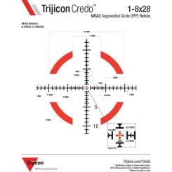 Оптический прицел Trijicon Credo 1-8x28 Red/Green MRAD Segmented Circle Фото 5