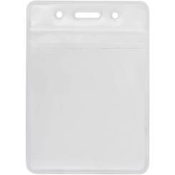 Бейдж Optima вертикальный замок zip lock PVC, 75х95 мм Фото