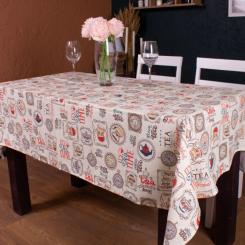 Скатерть MirSon Рогожа №218 Cream Services 130x300 см Фото
