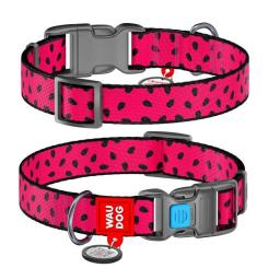 Ошейник для животных WAUDOG Nylon "Кавун" пластиковий фастекс XS Фото