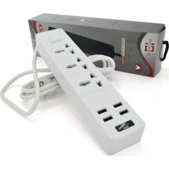 Сетевой фильтр питания Voltronic TВ-Т08, 3роз, 4*USB White Фото 1