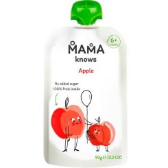 Детское пюре Mama knows Яблоко без сахара 90 г Фото