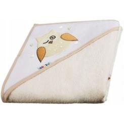 Полотенце для купания детское Akuku с капюшоном 80x80см, бежевое Фото