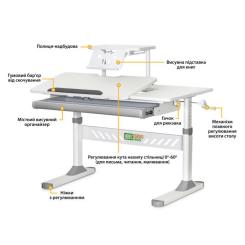 Парта ErgoKids с полкой Grey Фото 1