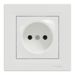 Розетка Schneider Electric ASFORA без заземлення біла Фото