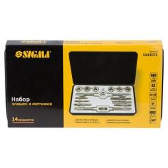 Набор метчиков и плашек Sigma 14 предм., металевий кейс Фото 5