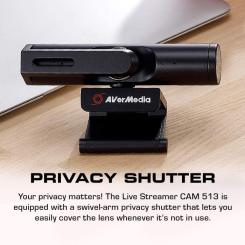 Веб-камера AVerMedia Live Streamer CAM PW513 4K Black Фото 7