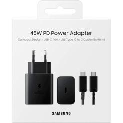 Зарядное устройство Samsung 45W Compact Power Adapter (w C to C Cable) Black Фото 4