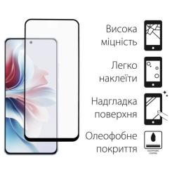 Стекло защитное Dengos Full Glue OPPO Reno 11F (black) Фото 1